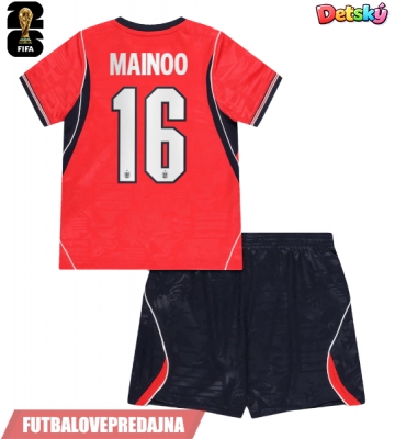 Lacne Dětský Futbalové dres Anglicko Kobbie Mainoo #16 MS 2026 Krátky Rukáv - Preč (+ trenírky)